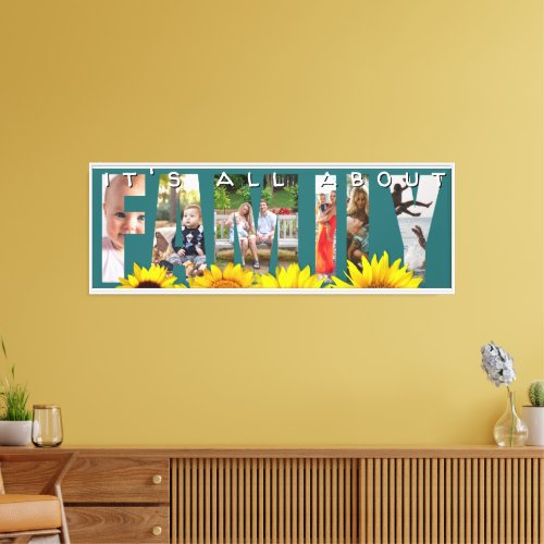 Family Letters Photo Template Wall Canvas Print