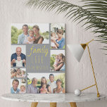 Family Life 7 Photo Grey and Yellow Faux Canvas Print<br><div class="desc">Personalized canvas with your favorite photos and modern family quote. "Family Life is the Best Life" is lettered in casual script and skinny font typography and the design has a trendy color palette of grey and yellow (editable). Add your photos, working clockwise from the top left, and the photo template...</div>