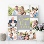 Family Life Quote 7 Photo Collage Grey and Yellow Canvas Print<br><div class="desc">Create your own wrapped canvas in trendy grey and yellow (editable), using 7 of your favorite photos. The design features the family quote "family life is the best life" which is lettered in casual script and skinny font typography. The photo template is set up to display your pictures in a...</div>