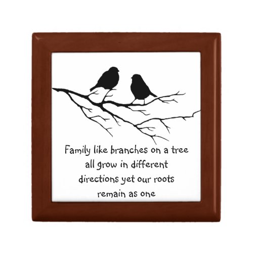 Family like branches on a tree Saying with Birds Gift Box