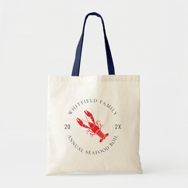 Family Lobster Boil Summer Seafood Party Custom Tote Bag (Front)