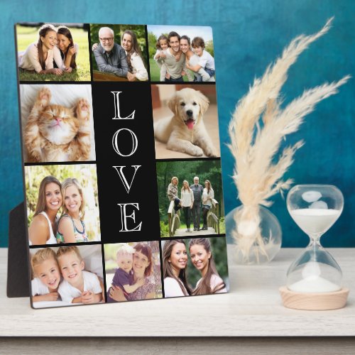 Family Love 10 Photo Collage Black Plaque
