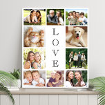Family Love 10 Photo Collage Faux Canvas Print<br><div class="desc">A modern photo collage faux canvas print to celebrate your family,  loved ones,  friends,  pets or special event. Personalize with 10 photos. "LOVE" is written down the middle in elegant text.</div>