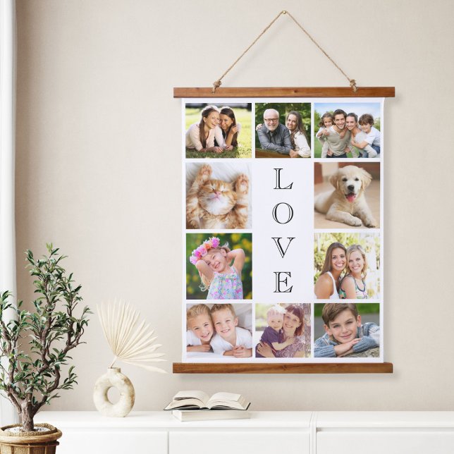 Family Love 10 Photo Collage Hanging Tapestry (Creator Uploaded)