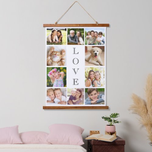 Family Love 10 Photo Collage Hanging Tapestry