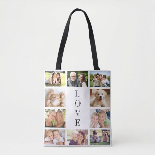 Family Love 10 Photo Collage Tote Bag