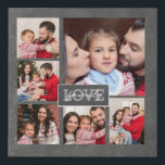 Family Love 10x10 Photo Collage Trendy Chalkboard Faux Canvas Print<br><div class="desc">Create your own beautiful family keepsake by adding your own family photos to this beautiful 10x10 faux canvas print featuring five of your own photos as a photo collage on a modern and trendy chalkboard background. This photo collage print will be sure to please anyone and will be a great...</div>