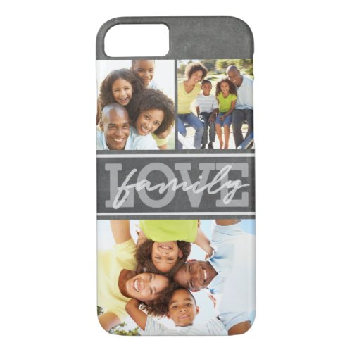 Family Love 3 Photo Chalkboard Modern iPhone 87 Case