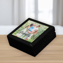 Family Love Black Script Custom Photo Gift Box