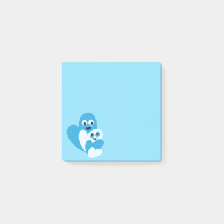 Family Love Blue Happy Hearts Post-it Notes