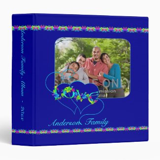 Family Love Blue Hearts Custom 1.5 inch Binder