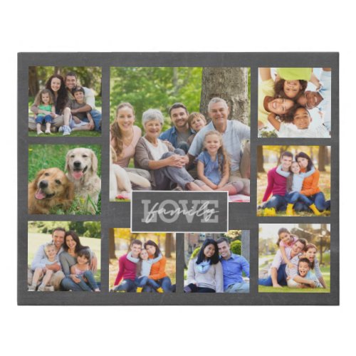 Family Love Custom Photo Collage Modern 11x14 Faux Canvas Print