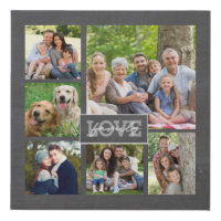 Family Love Custom Photo Collage Modern Chalkboard