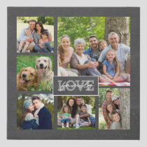 Family Love Custom Photo Collage Modern Chalkboard Faux Canvas Print