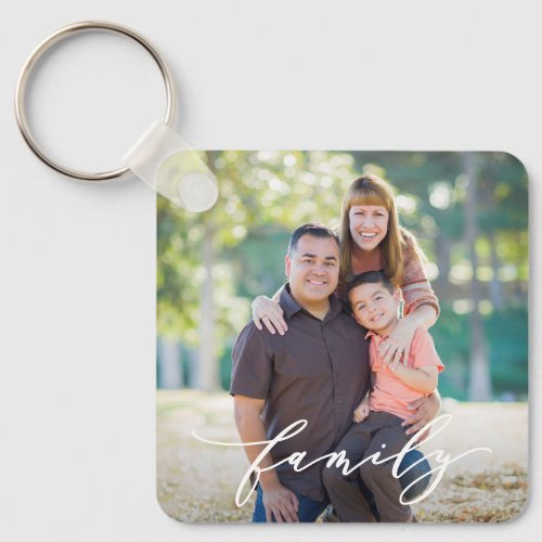 Family Love Editable Color Custom Photo Keychain