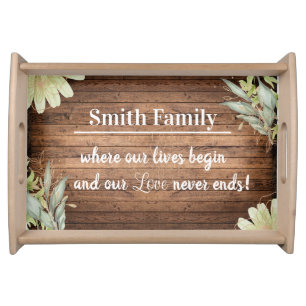 Family love floral, serving tray