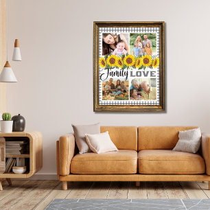 Family Love Gingham Collage Customized Family Poster