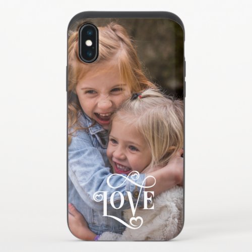 Family Love Handwritten Photo Template iPhone X Slider Case