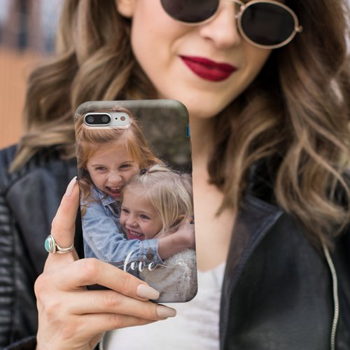 Family Love Handwritten Photo Template iPhone X Slider Case