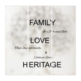 Family, Love, Heritage Triptych Acrylic Wall Art