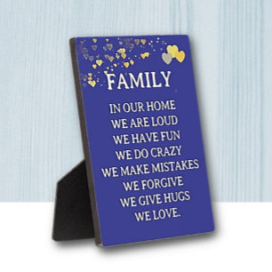 Family Love Home decor tabletop Plaque