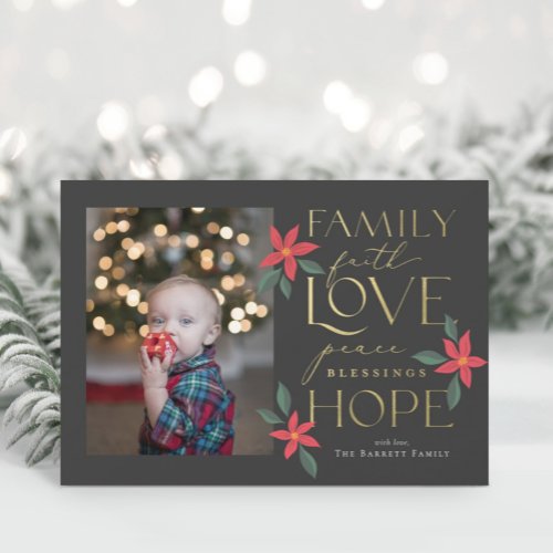 Family Love Hope Photo Christmas Card