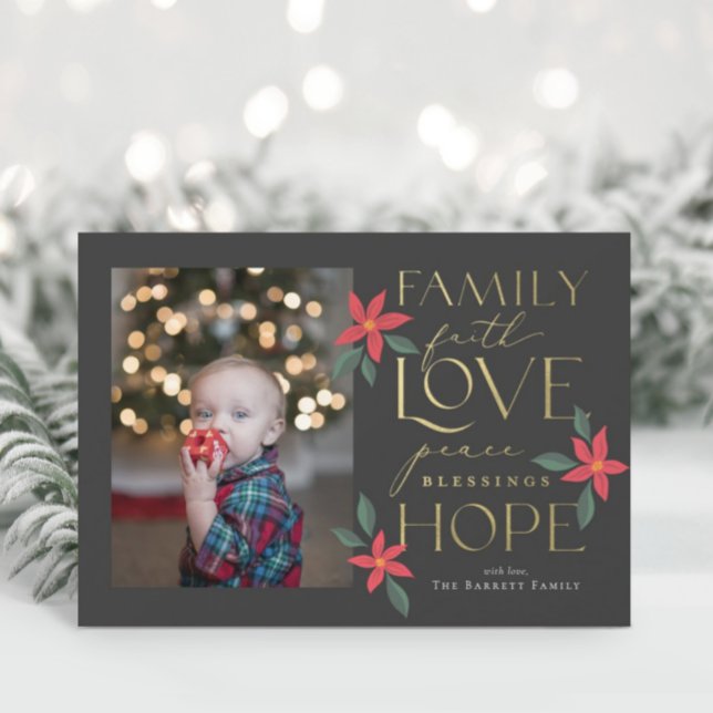 Family Love Hope Photo Christmas Card (Creator Uploaded)