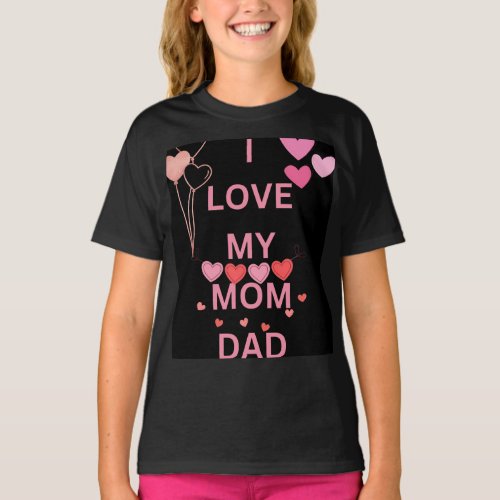 Family Love I Love My Mom Dad T_Shirt