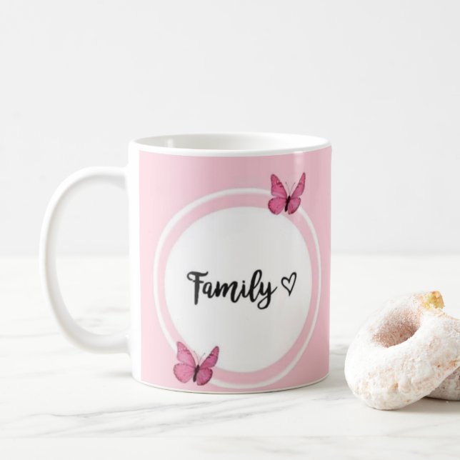 Family Love Mug – Heartwarming Gift for Mom, Dad  (With Donut)