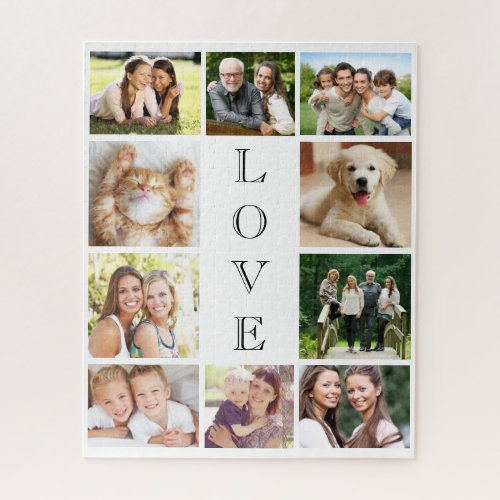 Family Love Multi_Photo Collage Modern Jigsaw Puzzle