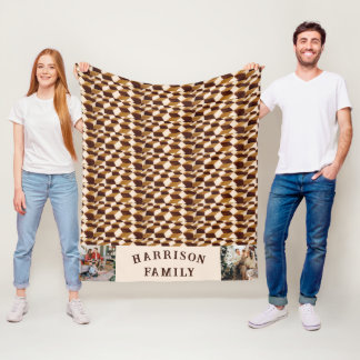 Family Love Photo Collage Personalized PLAID Fleece Blanket