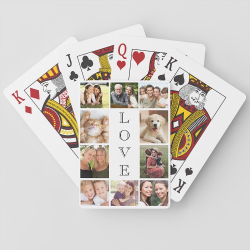 Family Love Photo Collage Playing Cards