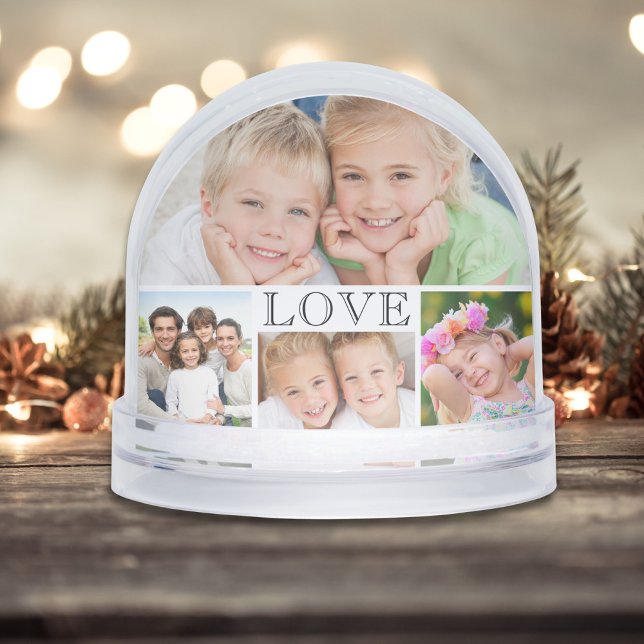 Family Love Photo Collage Snow Globe (Creator Uploaded)