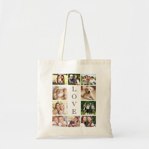 Family Love Photo Collage Tote Bag