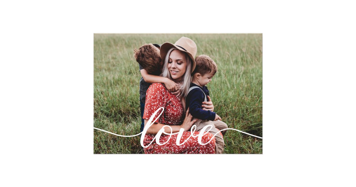 Family Love Script Personalized Photo | Zazzle