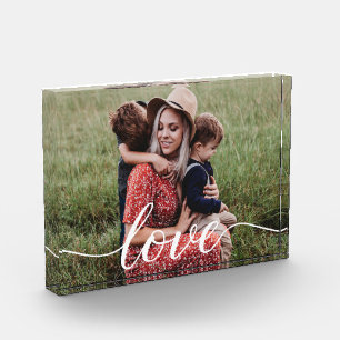 Family Love Script Personalized Photo Block