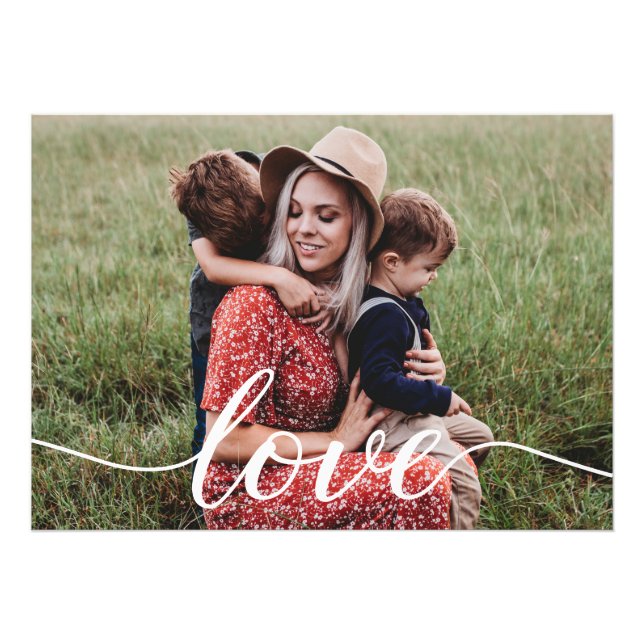 Family Love Script Personalized Photo Print (Front)