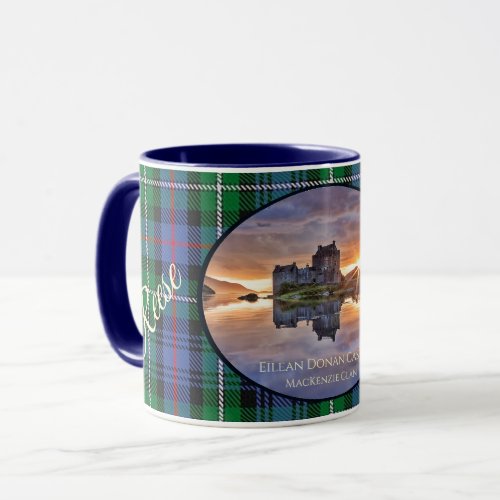 Family MacKenzie Clan Tartan Eilean Donan Castle  Mug