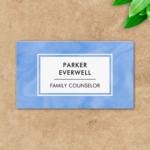 Family Marriage Counseling Counselor Blue Fluid Business Card