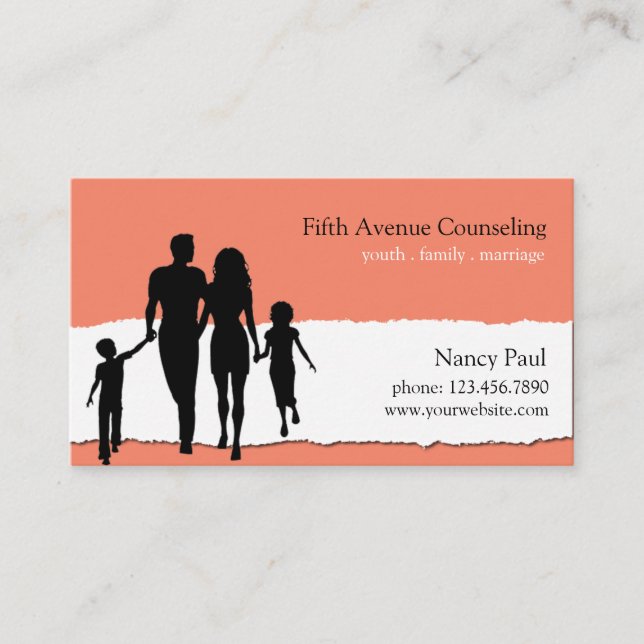 Family, Marriage, Youth Counseling Business Card (Front)