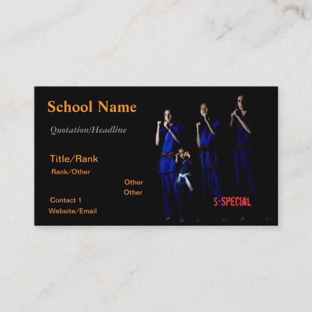 Family Martial Arts Business Card (Front)