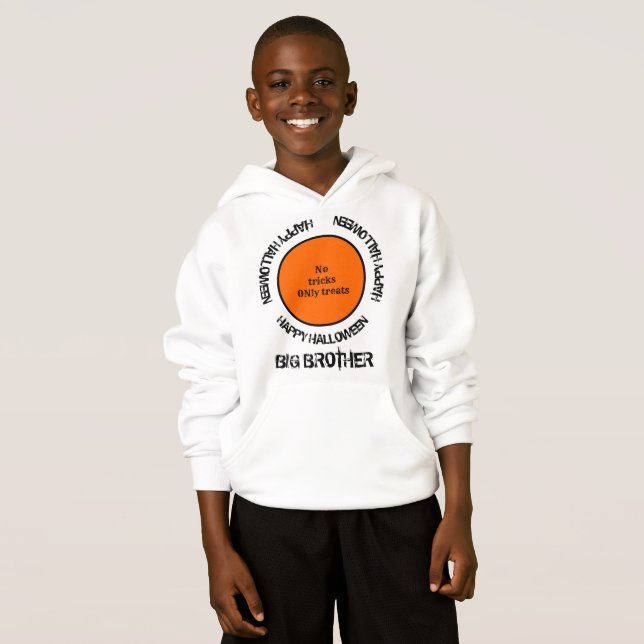 Family Matching Boy Typography Happy Halloween Hoodie (Front Full)