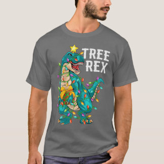 Family Matching Boys Kids Xmas Tree Re Dinosaur Ch T-Shirt
