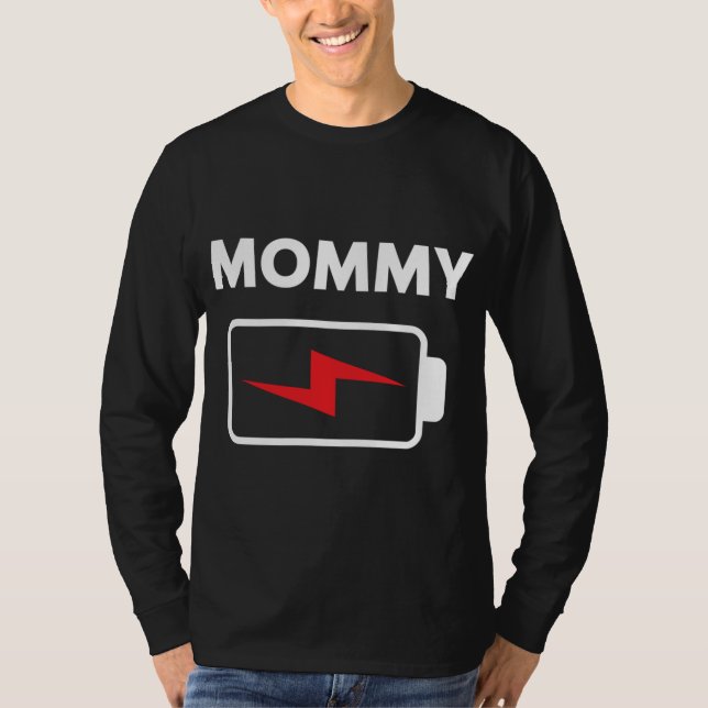 Family Matching Christmas Battery Funny Mommy Xmas T-Shirt (Front)