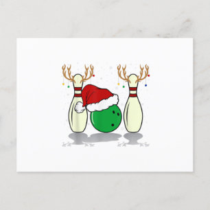family matching christmas bowling santa xmas holiday postcard