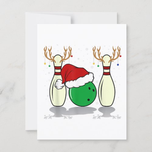 family matching christmas bowling santa xmas invitation