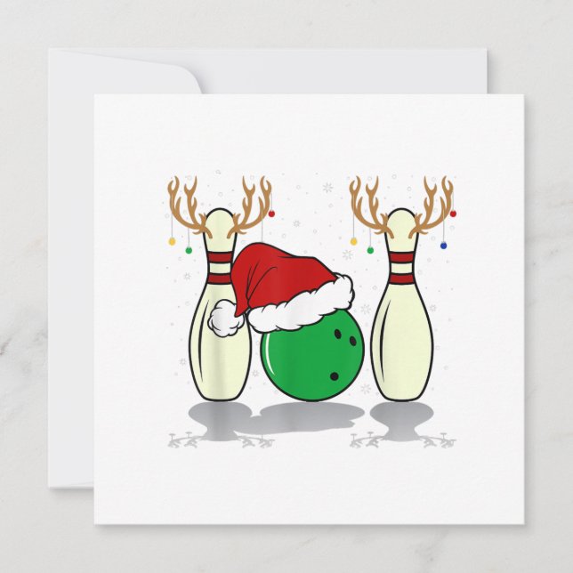 family matching christmas bowling santa xmas invitation (Front)