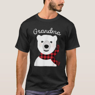 Family Matching Christmas Grandma Plaid Bear Gift T-Shirt