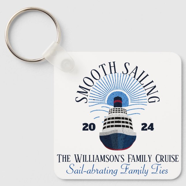Family Matching Cruise Vacation Name & Year Keychain (Front)
