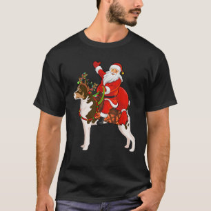 Family Matching Funny Santa Riding Rat Terrier Chr T-Shirt